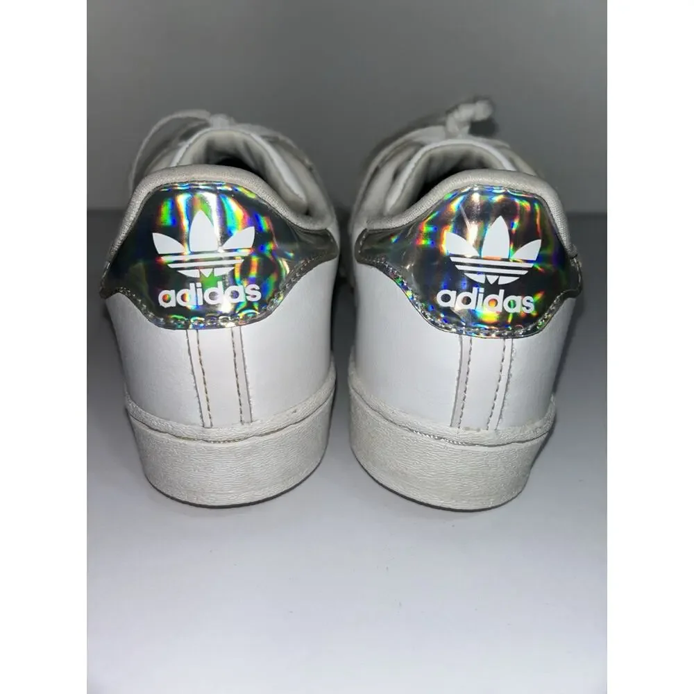 Adidas Superstar Little Kids’ White Iridescent IG0239 Sneakers Size 2 US Kids